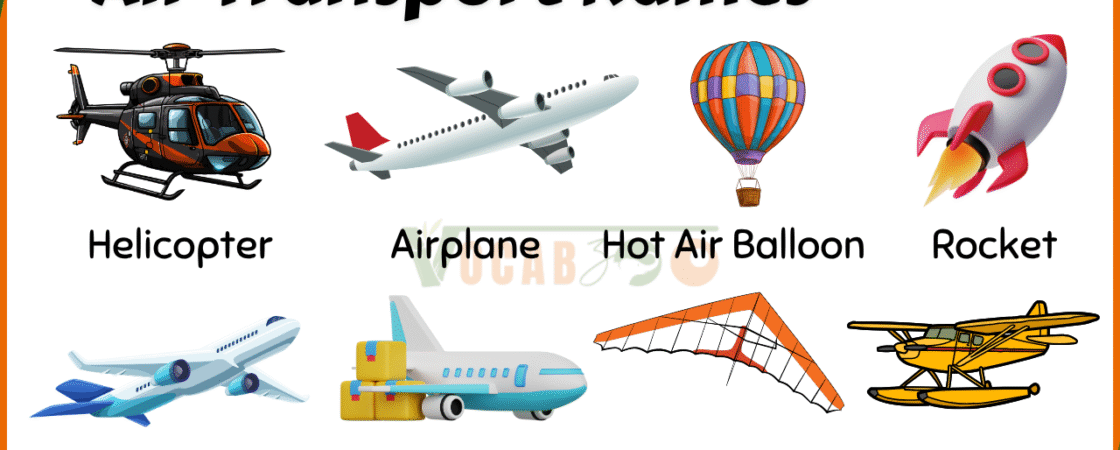 40 Air Transport Names List in English with Pictures