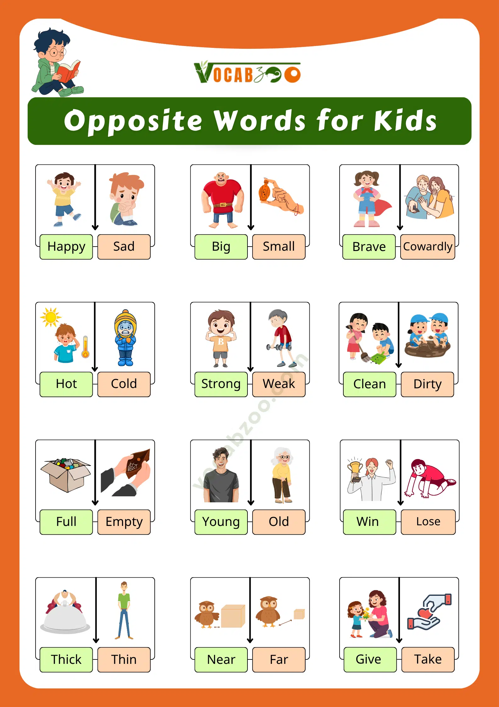 Opposite Words for Kids with Easy Examples