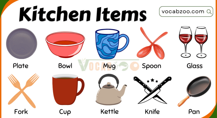 50 kitchen Items Name with Pictures and Use in English
