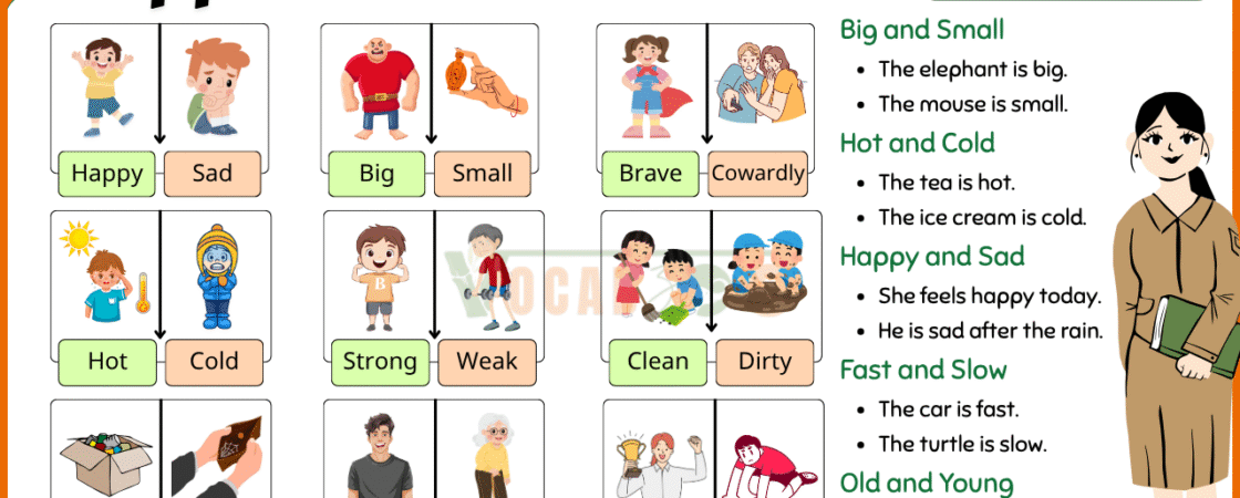 Opposite Words for Kids with Easy Examples