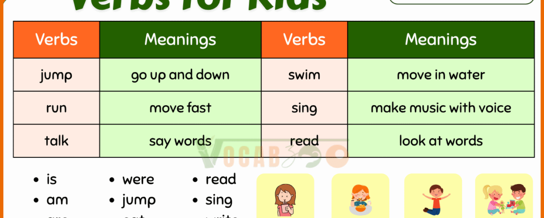 Verbs for Kids in English with Easy Examples