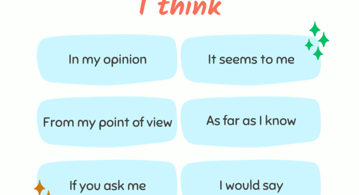 Other Ways to Say I think | Instead of I think in English