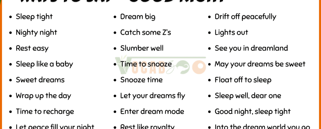 100 Different Ways to Say Good Night in English