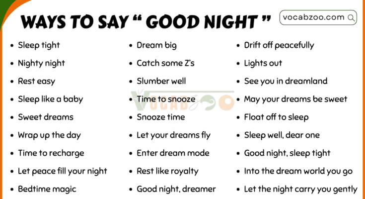 100 Different Ways to Say Good Night in English