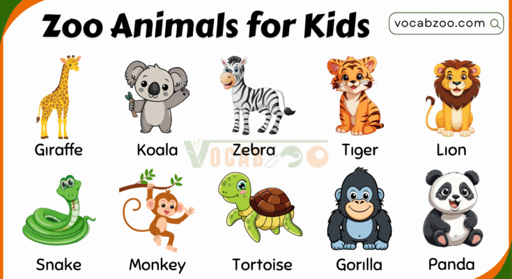 40 Zoo Animal Names for Kids Learning English with Pictures