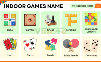 Indoor Games Name in English with Their Pictures
