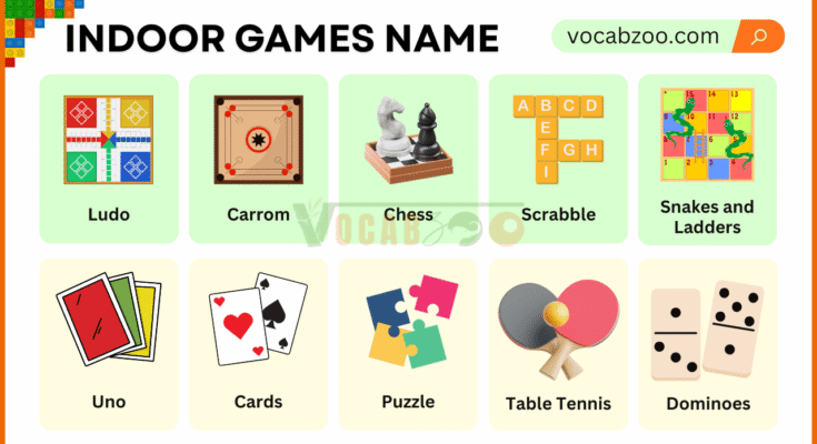 Indoor Games Name in English with Their Pictures