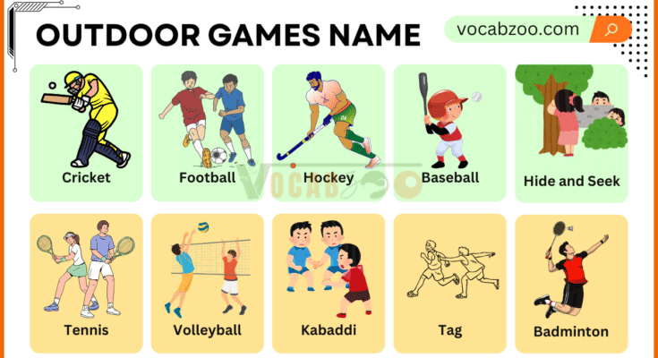 Outdoor Games Names in English with Their Pictures