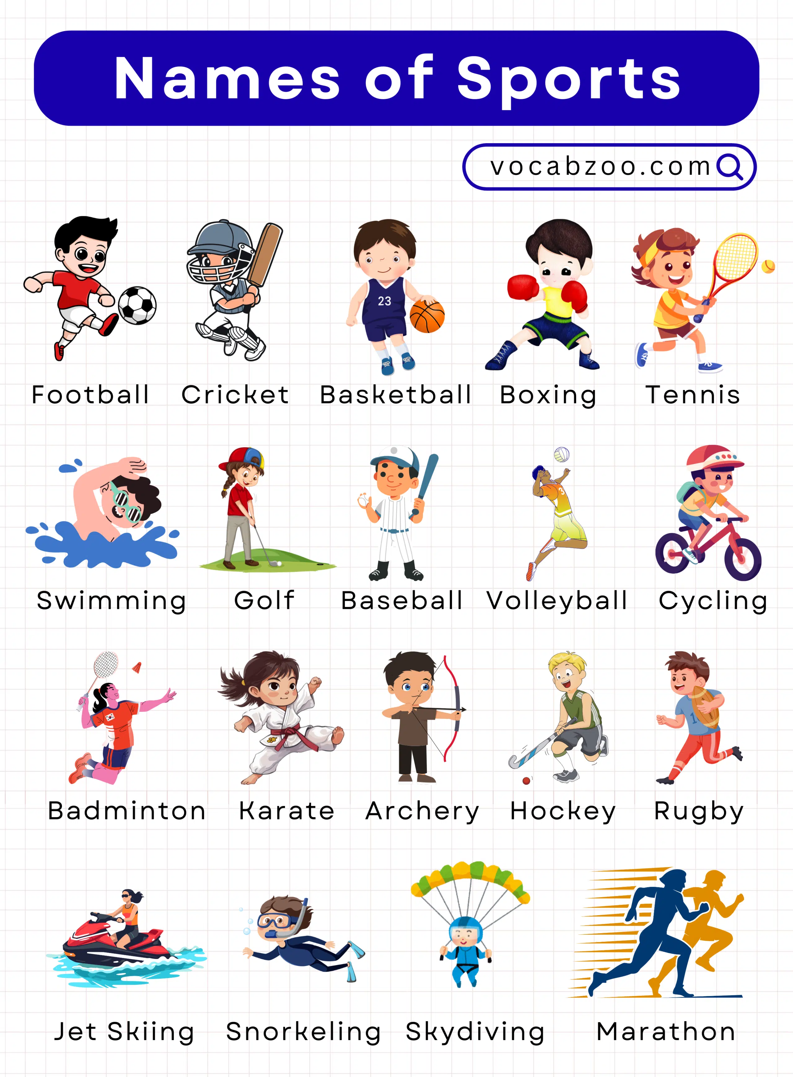 Names of Sports in English with Their Pictures