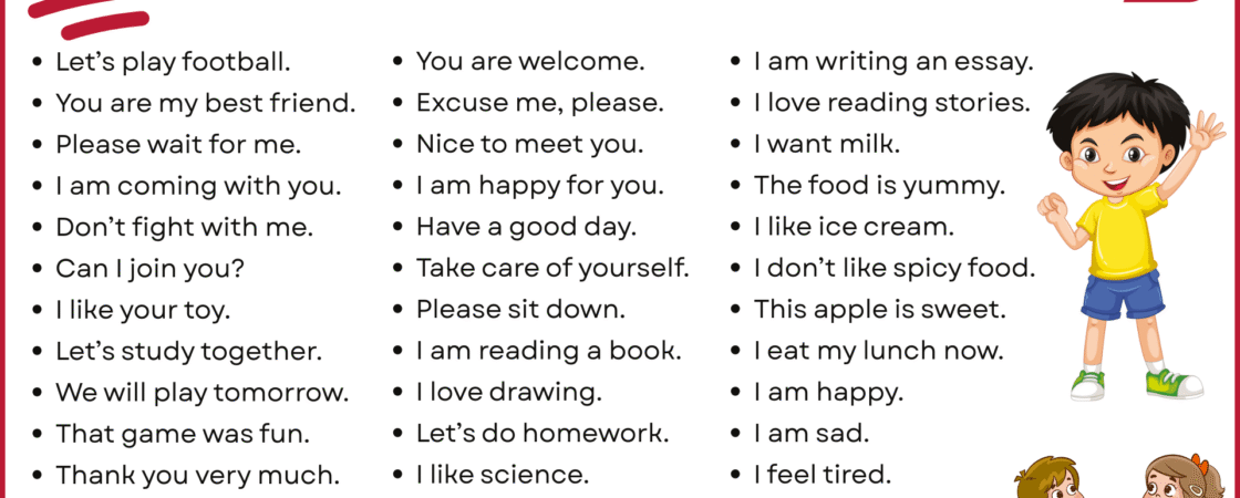 100+ Fun and Simple Sentences for Kids