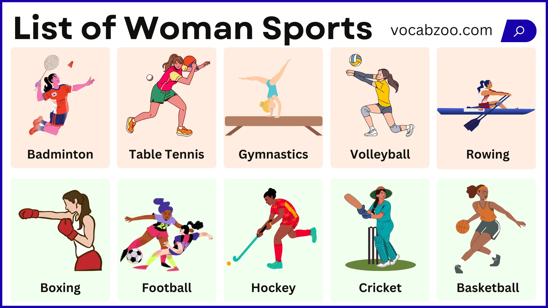 List of Woman Sports Names with Pictures