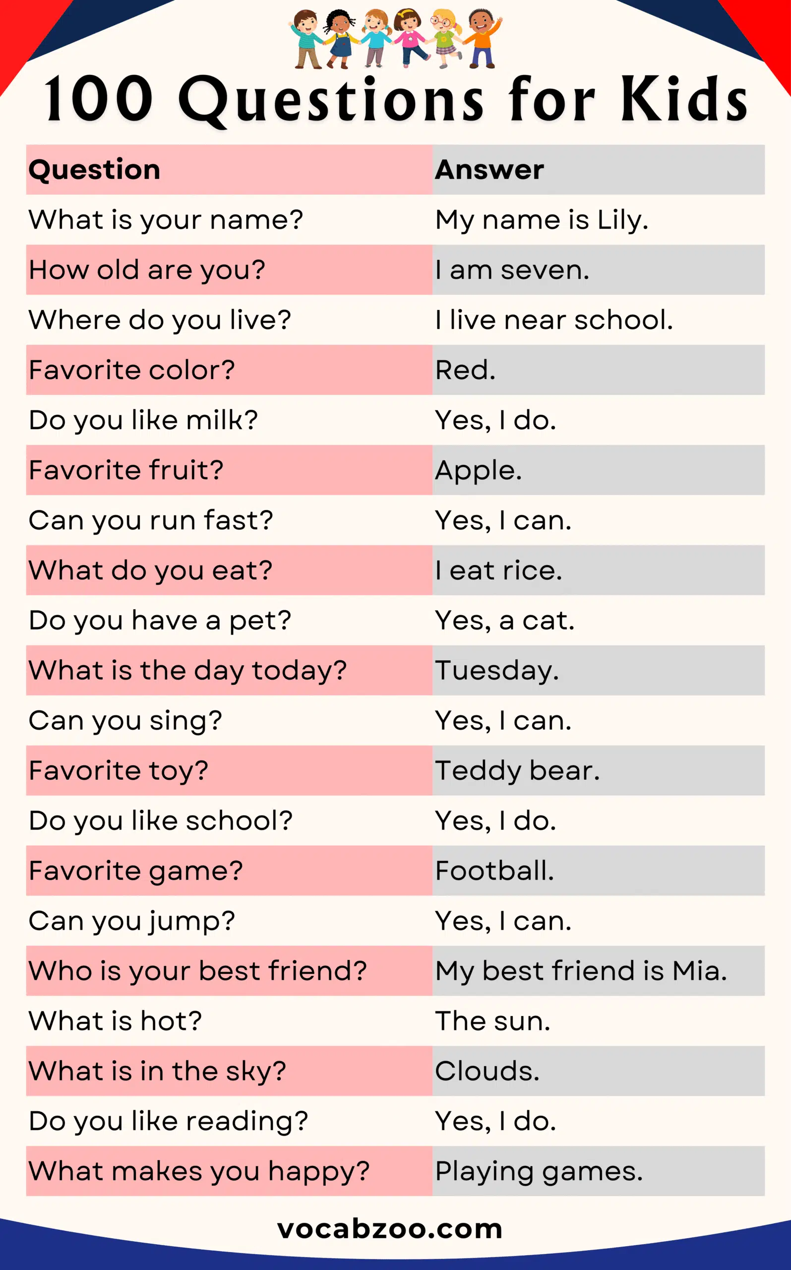 100 Questions for Kids