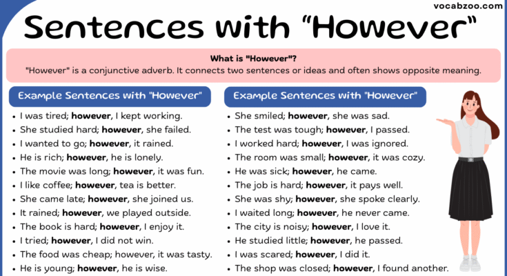 Sentences with However | Use of However in Sentences