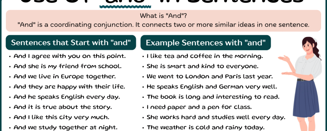 Sentences with and | Use of and in Sentences