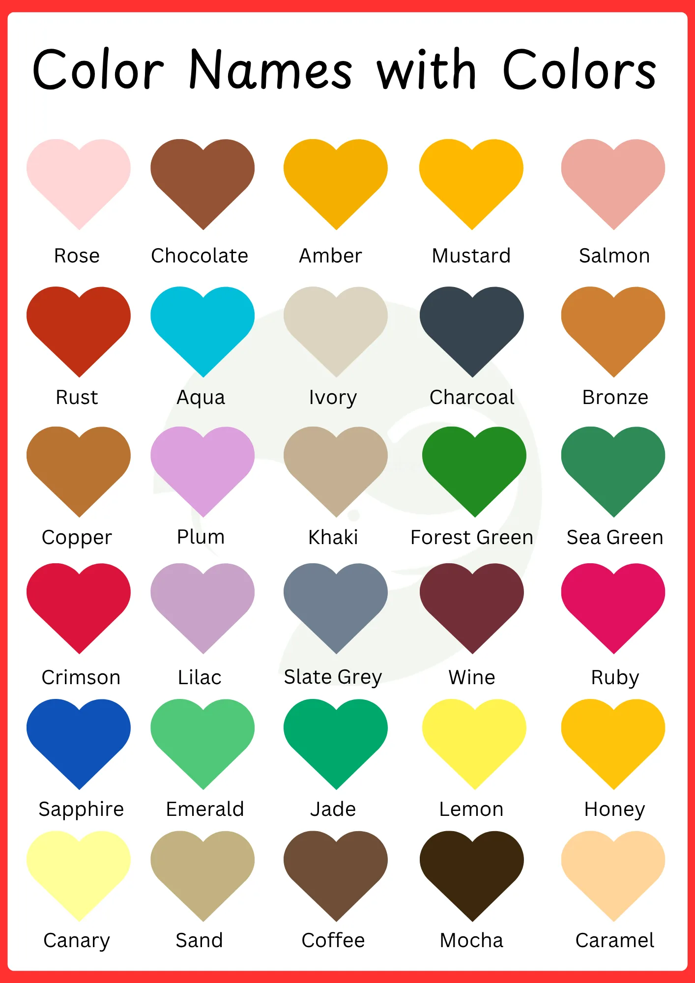 Color Names with Colors
