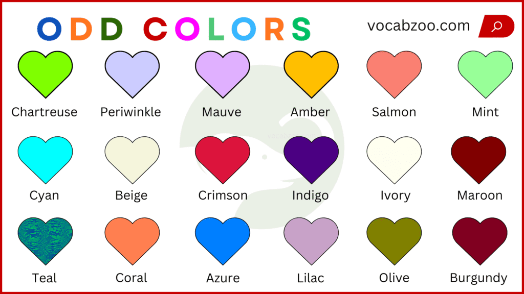 Cool Colors with Colors Names in English and Pictures - Vocabzoo