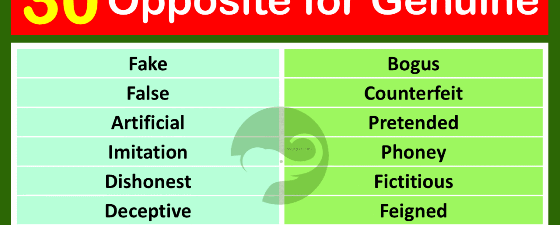 Opposite for Genuine with Meanings and Examples