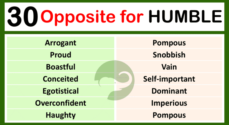 Opposite for Humble with Meanings and Examples