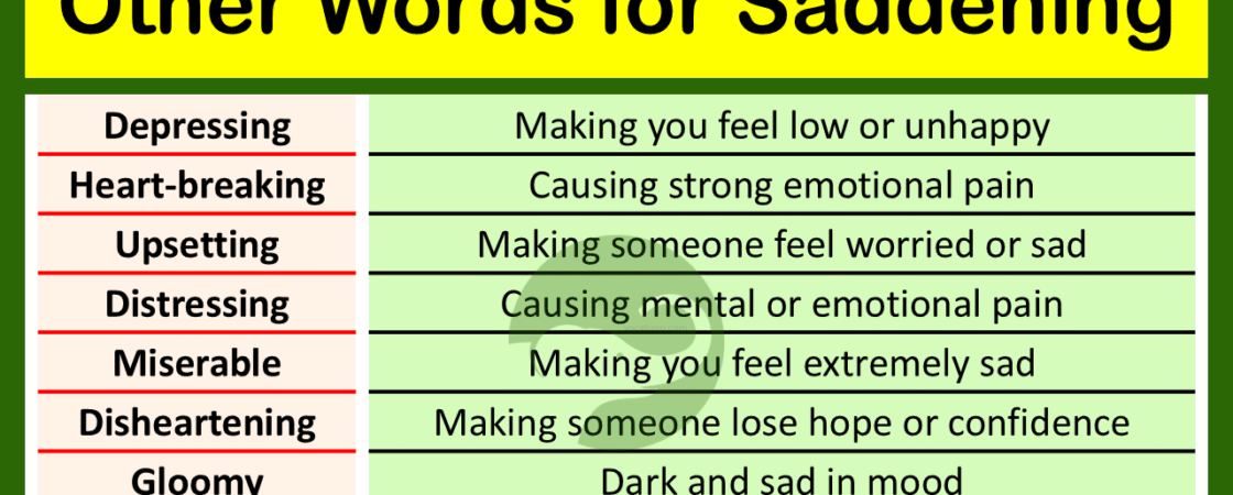 Other Words for Saddening | Synonym of Saddening with Meanings