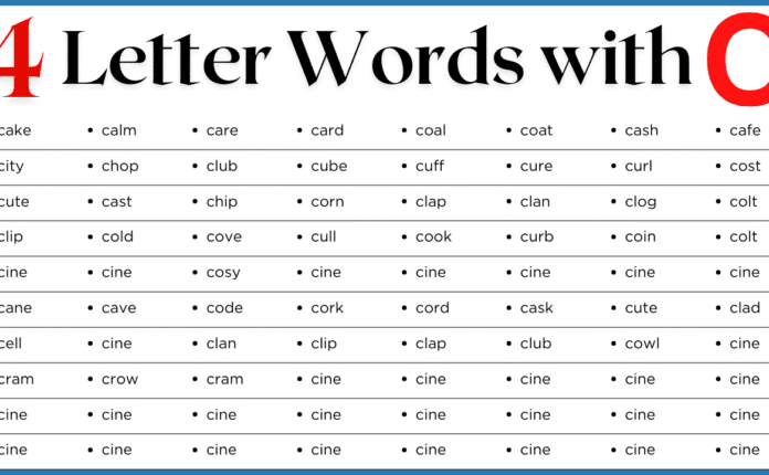4 Letter Words that Start with C | 250+ C-Words