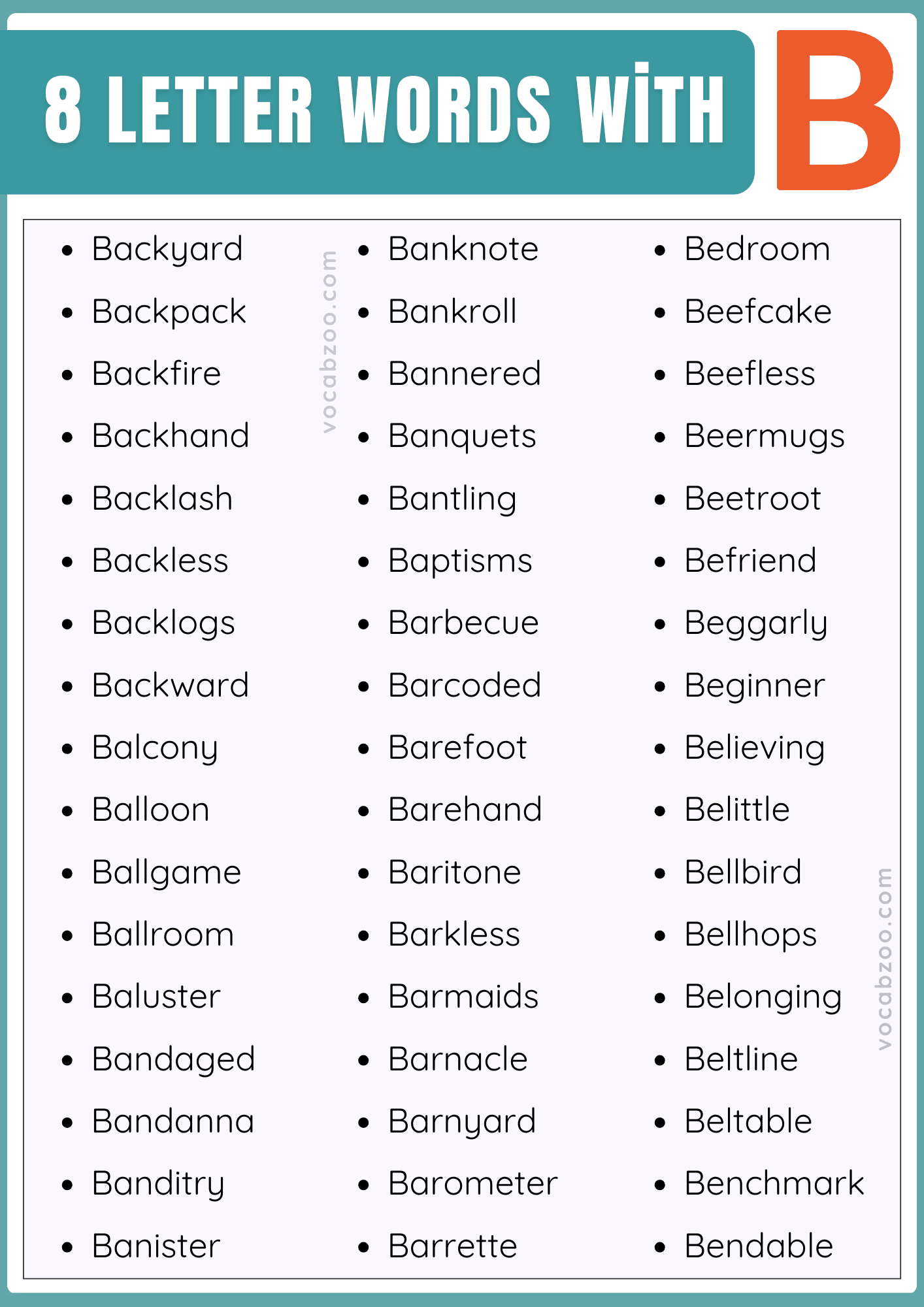 Eight Letter Words that Start with B in English | B-Words List