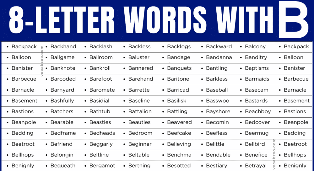 Eight Letter Words that Start with B in English | B-Words List