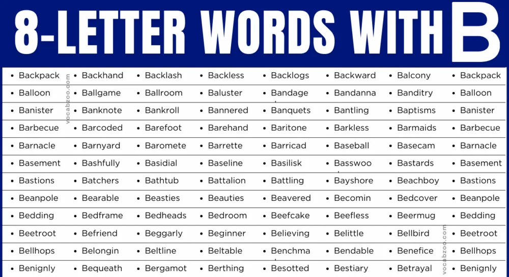 Eight Letter Words that Start with B in English | B-Words List
