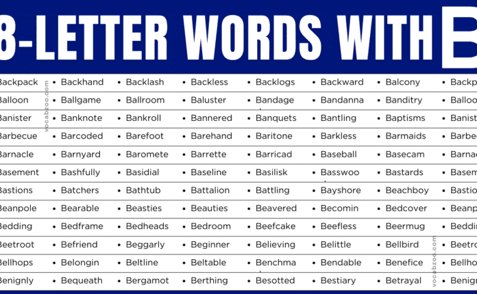 Eight Letter Words that Start with B in English | B-Words List