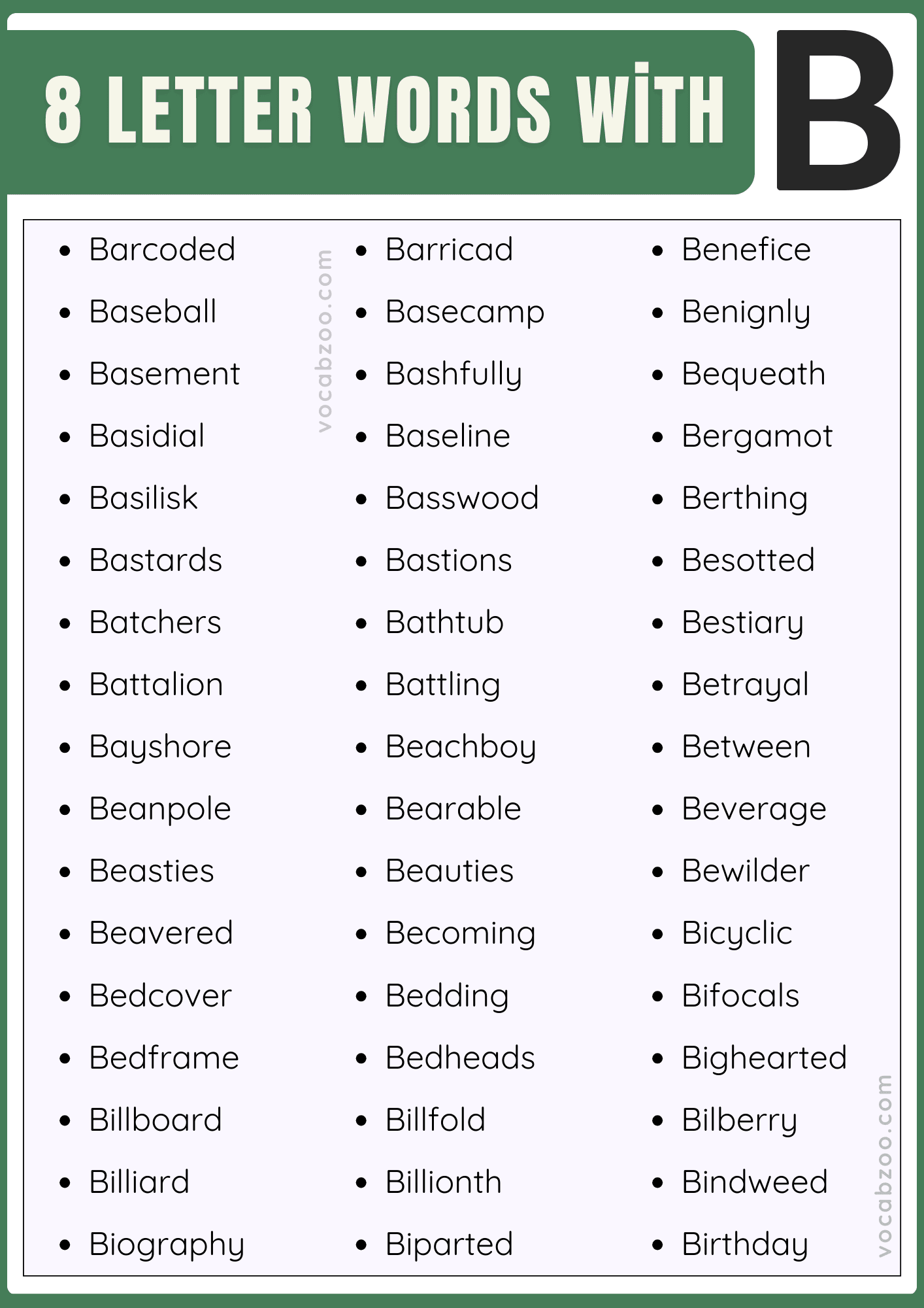 Eight Letter Words that Start with B in English | B-Words List