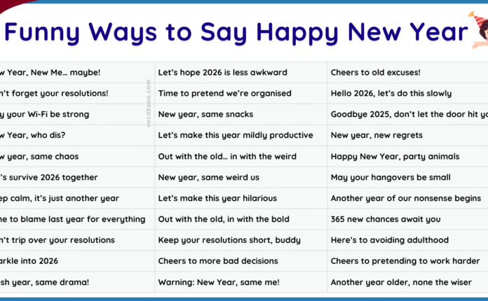 30+ Funny Ways to Say Happy New Year in English