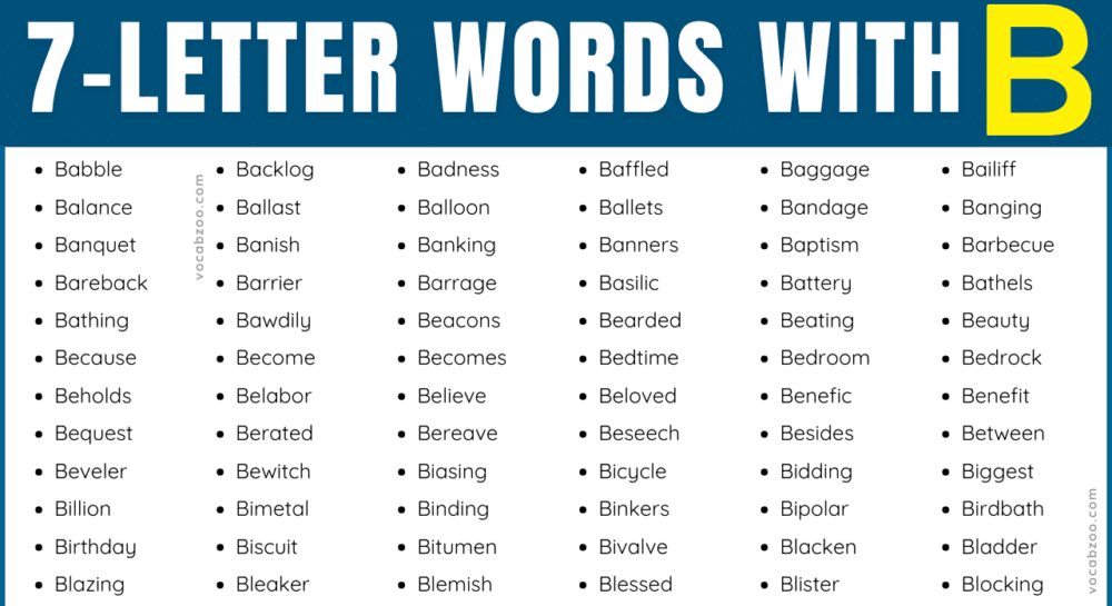 Seven Letter Words that Start with B in English | B-Words List