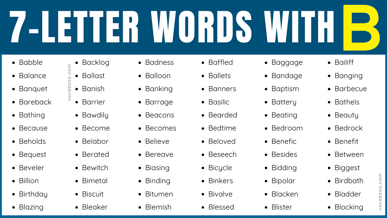 Seven Letter Words that Start with B in English | B-Words List