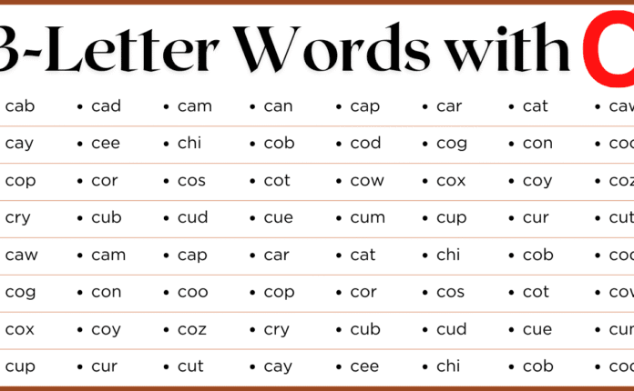 3 Letter Words that Start with C | C-Words List