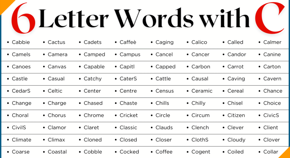 6 Letter Words that Start with C | 450+ Six Letter C-Words