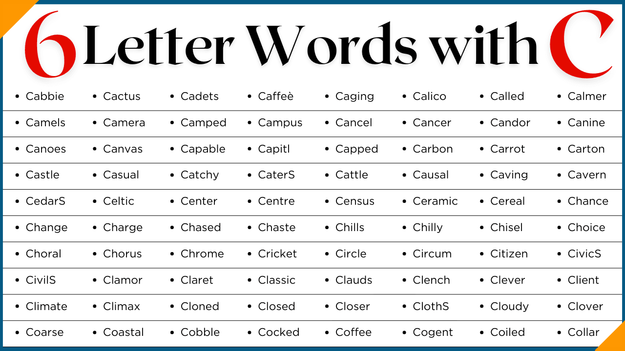 6 Letter Words that Start with C | 450+ Six Letter C-Words