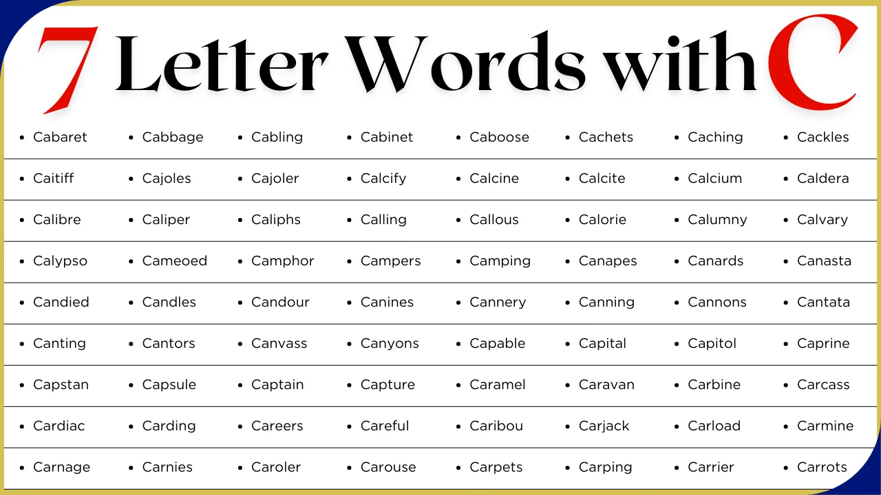 7 Letter Words that Start with C | 400+ Seven Letter C-Words