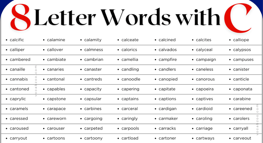 8 Letter Words that Start with C | 400+ Eight Letter C-Words