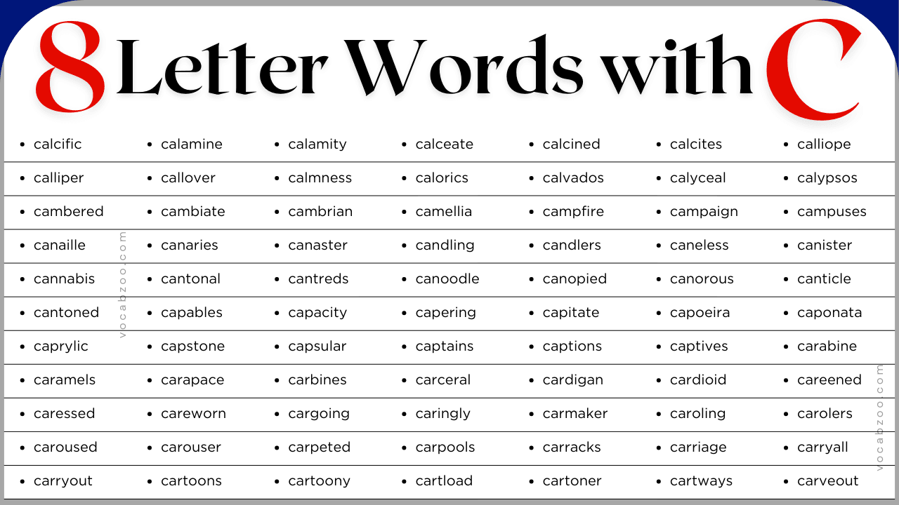 8 Letter Words that Start with C | 400+ Eight Letter C-Words