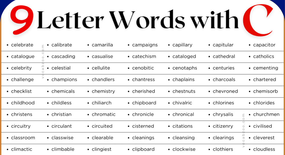9 Letter Words that Start with C | Nine Letter C-Words