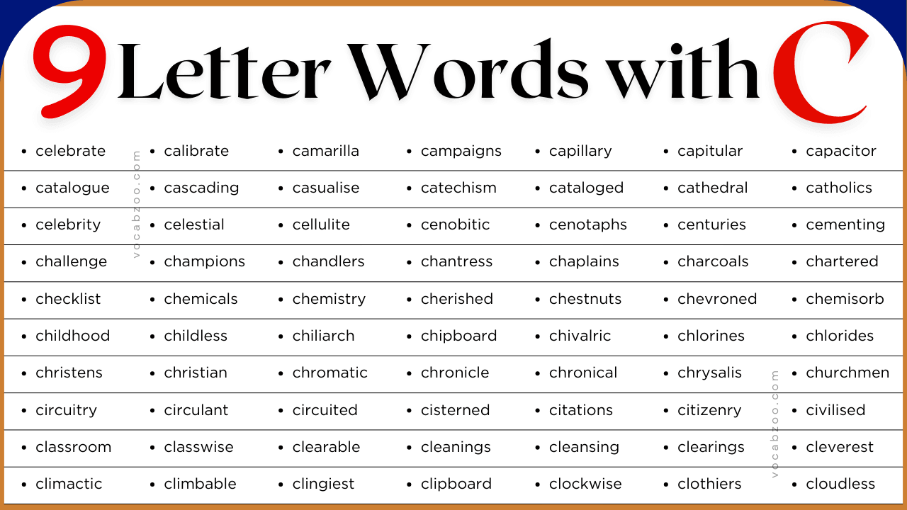 9 Letter Words that Start with C | Nine Letter C-Words