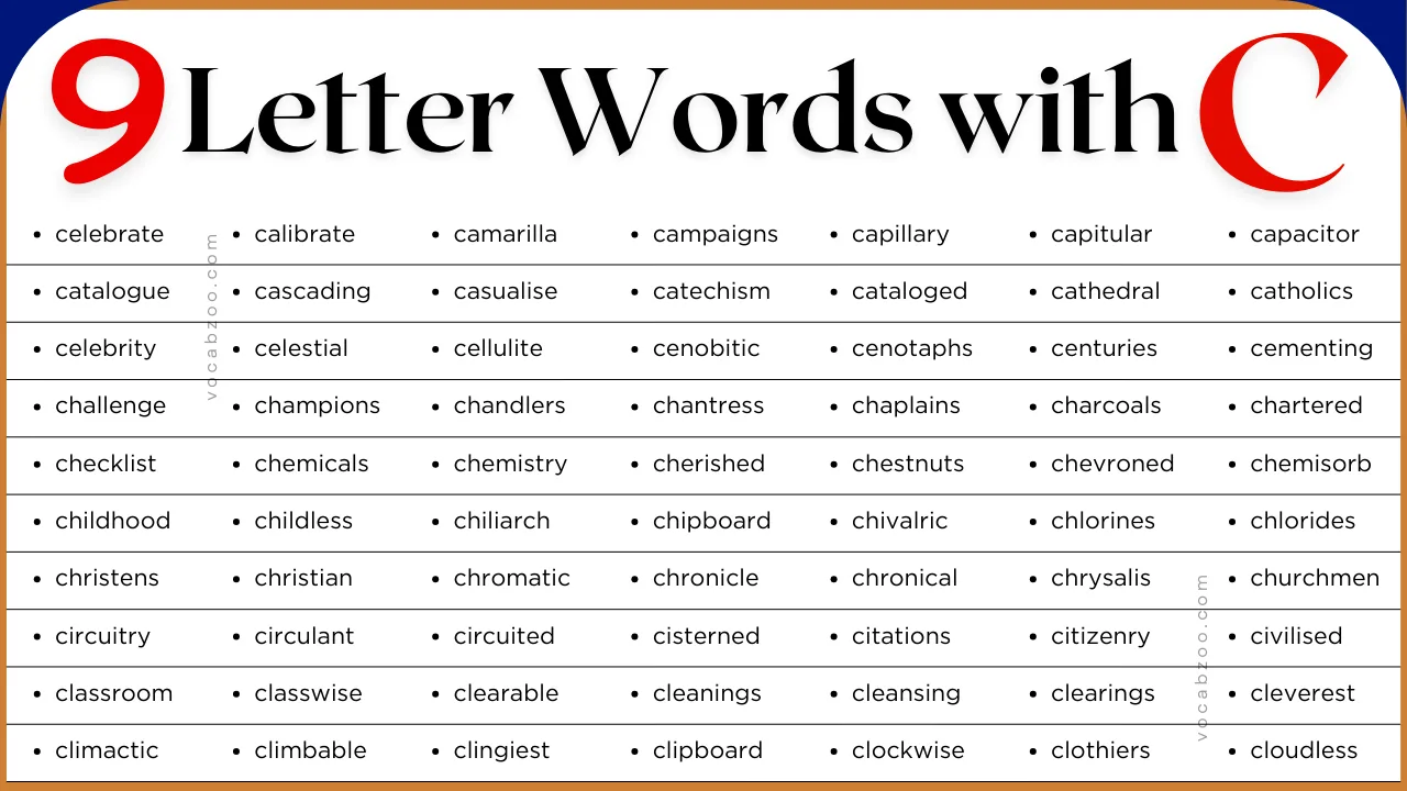 9 Letter Words that Start with C | Nine Letter C-Words