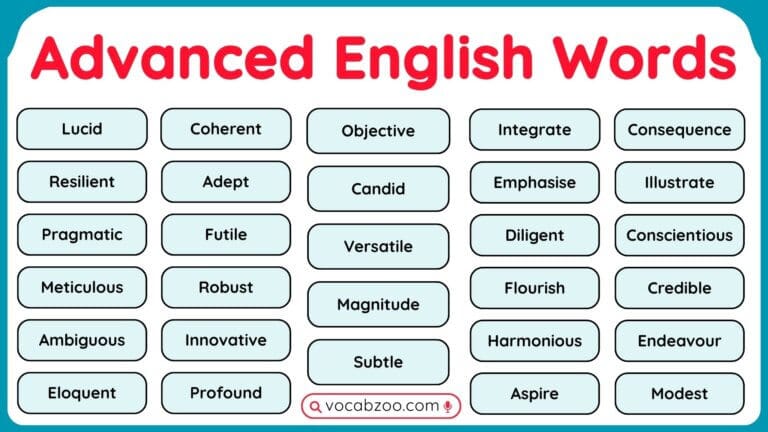 100+Advanced English Words for Daily Use with PDF