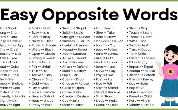 Easy Opposite Word in English
