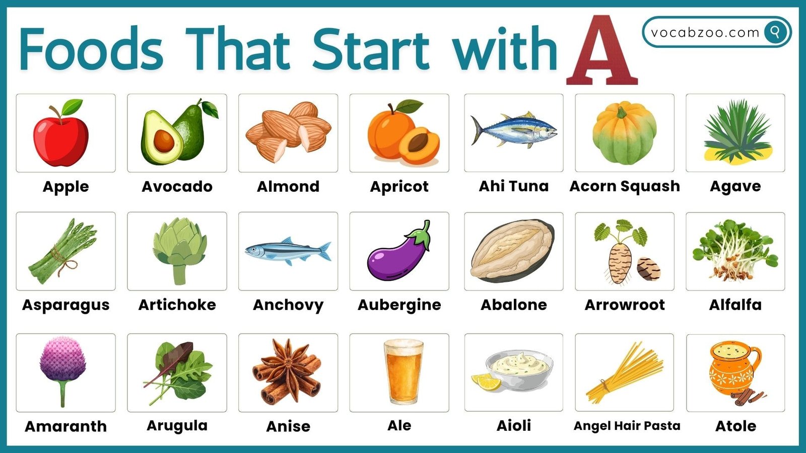 100+ List of Foods That Start with A with their Pictures
