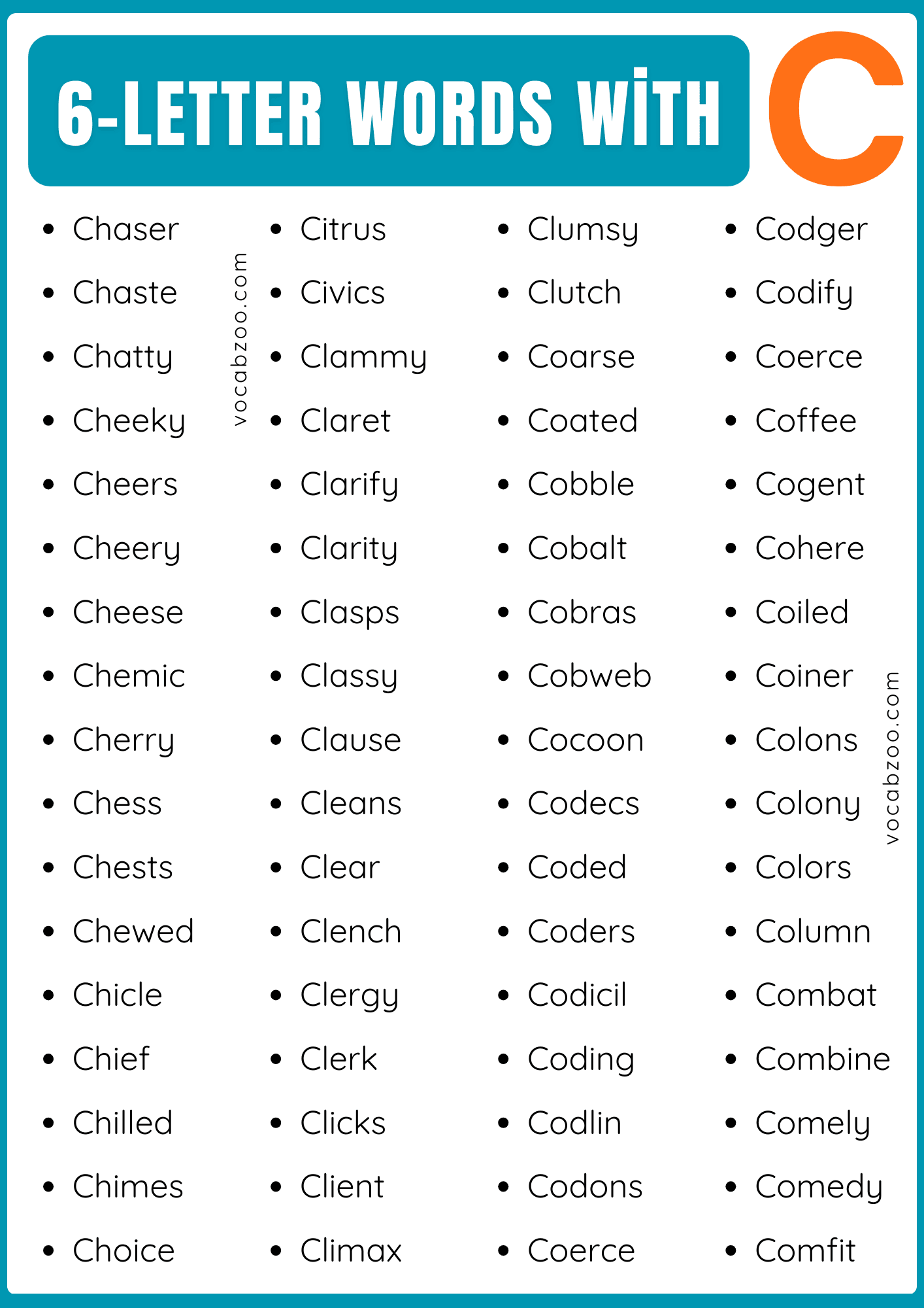 6 Letter Words that Start with C | 450+ Six Letter C-Words
