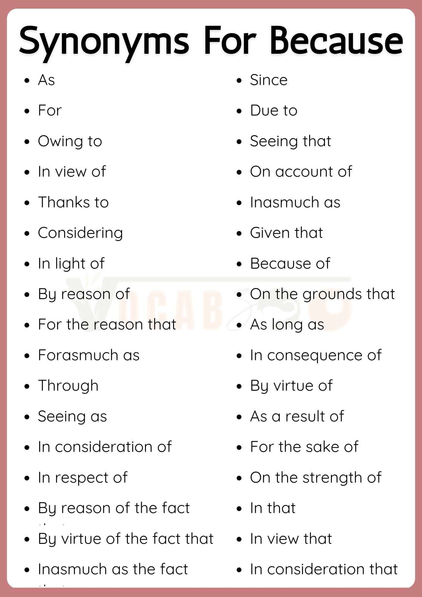 Another Word for Because: 25 Powerful Alternatives You Can Use