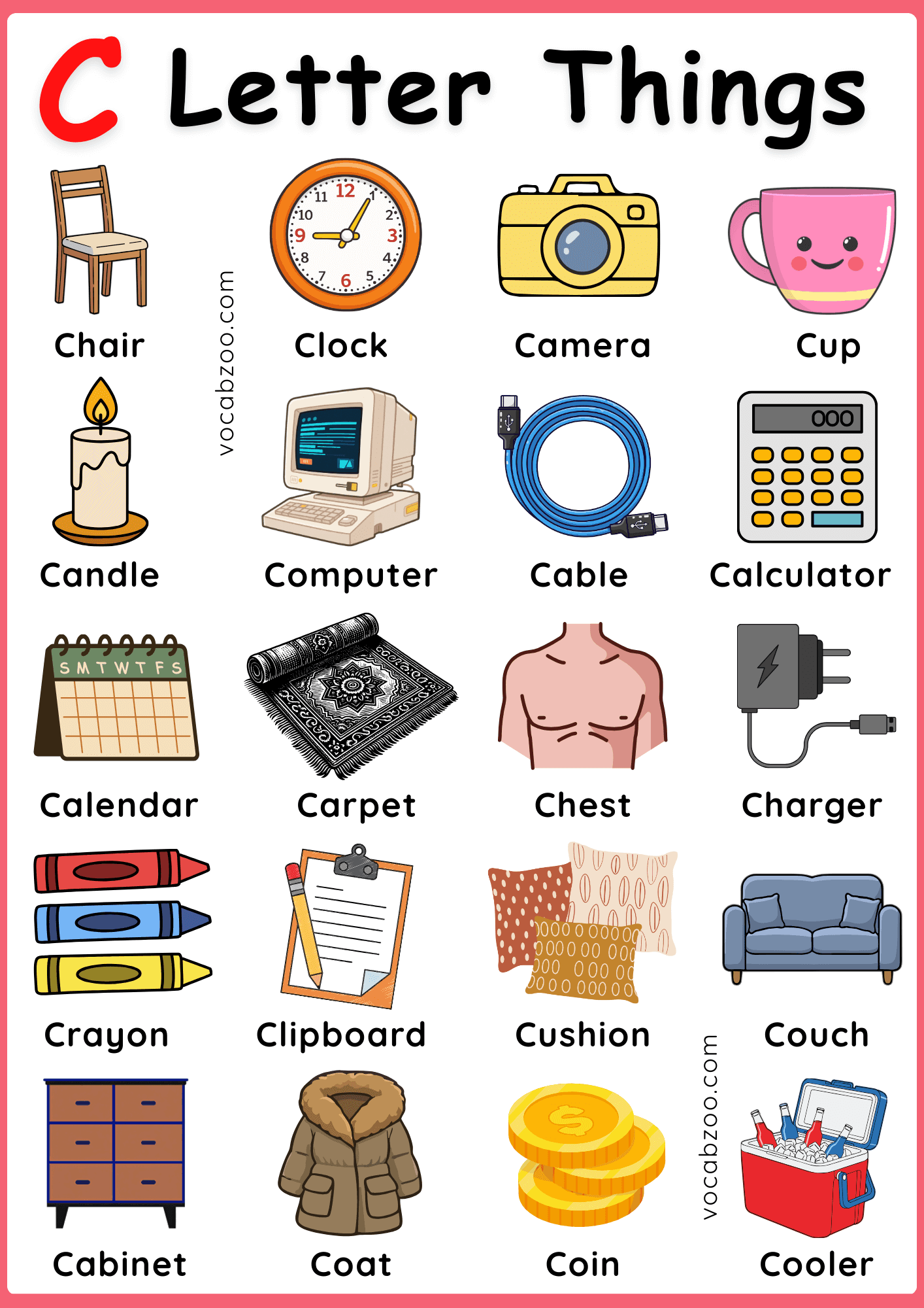 Daily Used Words that Start with C