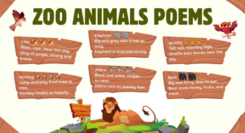 Zoo Animals Poem in English for Beginners