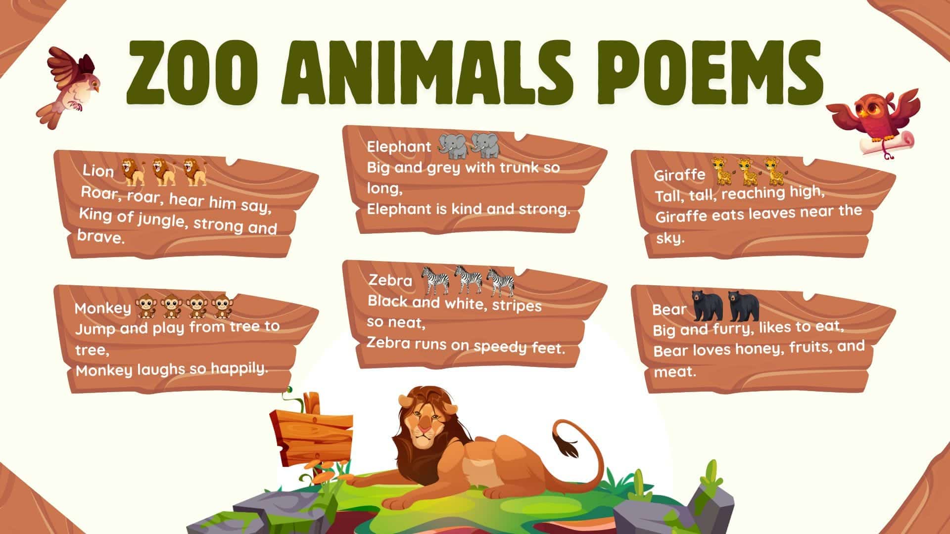 Zoo Animals Poem in English for Beginners