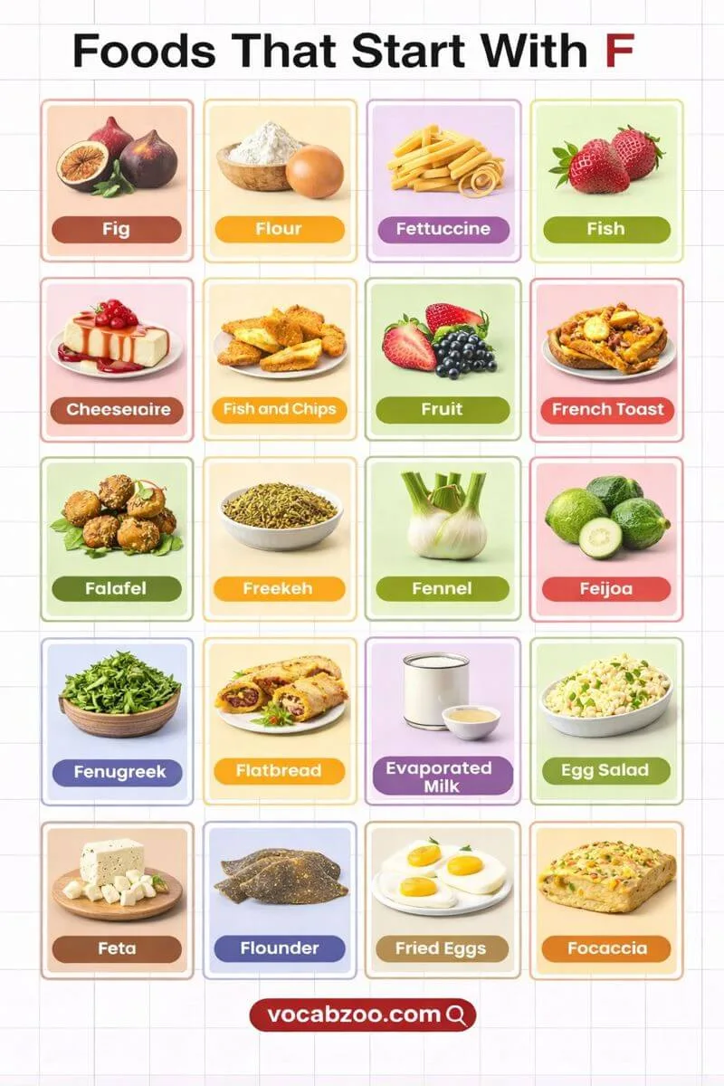 75+ Foods That Start with F in English with Pictures